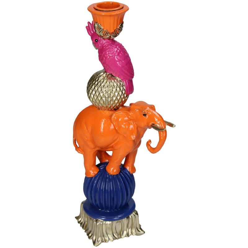 Kandelaar - Oranje Olifant ↑ 26 cm